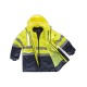 Parka 5 en 1 alta visibilidad: chaleco desmontable e impermeable WORKTEAM C3735 Ref.WTC3735-MARINO/AMARILLO AV