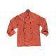 Chaqueta cocina unisex con botones de seguridad y vivos a contraste WORKTEAM B9205 Ref.WTB9205-CORAL