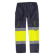 Pantalón elástico con 2 cintas de alta visibilidad y reflectantes WORKTEAM C3218 Ref.WTC3218-MARINO/AMARILLO AV