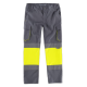 Pantalón elástico con 2 cintas de alta visibilidad y reflectantes WORKTEAM C3218 Ref.WTC3218-GRIS/AMARILLO AV