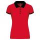 Polo piqué bicolor mujer Ref.TTK259-NEGRO ROJO