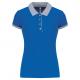 Polo piqué bicolor mujer Ref.TTK259-LIGHT ROYAL BLUE/OXFORD GREY