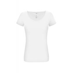 Camiseta de algodón y elastán manga corta mujer