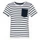 Camiseta corta marinero a rayas con bolsillo para niños Ref.TTK379-RAYAS BLANCAS/AZUL MARINO