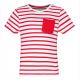 Camiseta corta marinero a rayas con bolsillo para niños Ref.TTK379-RAYA BLANCA/ROJA