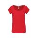 Camiseta de algodón con cuello de barco para mujer Ref.TTK384-RED