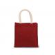 Bolsa estilo cesta de tela de yute, modelo pequeño Ref.TTKI0272-RED DE CEREZAS/ORO 