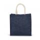 Bolsa estilo cesta de tela de yute, modelo grande Ref.TTKI0274-AZUL DE MEDIANOCHE 