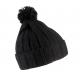 Gorro con pompón y dobladillo Ref.TTKP519-NEGRO 