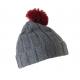 Gorro con pompón y dobladillo Ref.TTKP519-GRIS/BURDEOS 