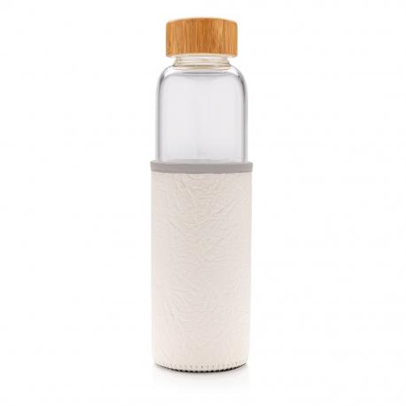 Botella de vidrio con funda de PU texturizada 550ml