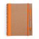 Libreta con espiral tapa rígida cartón reciclado Alani Ref.RNB8073-NARANJA 