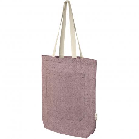 Bolsa tote de algodón reciclado de 150 g/m² con bolsillo delantero de 9 litros Pheebs