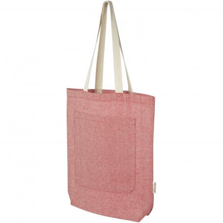 Bolsa tote de algodón reciclado de 150 g/m² con bolsillo delantero de 9 litros Pheebs