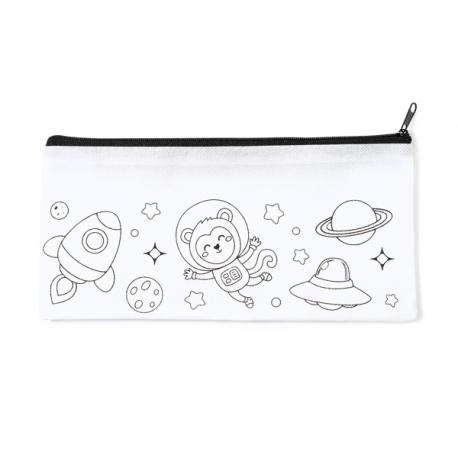 Estuche infantil de non-woven con diseño para colorear SOLAZ