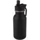 Bidón deportivo de acero inoxidable de 400 ml con pajita y enganche Lina Ref.PF100674-NEGRO INTENSO 