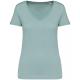 Camiseta ecorresponsable cuello de pico mujer Ref.TTNS334-JADE GREEN