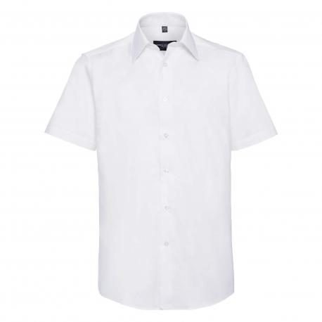 Camisa entallada de hombre de tejido oxford manga corta