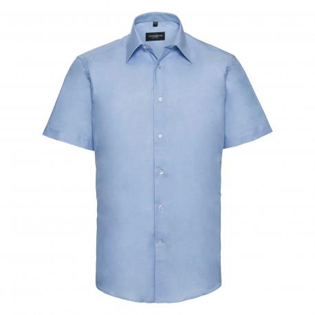 Camisa entallada de hombre de tejido oxford manga corta