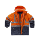 Parka 5 en 1 alta visibilidad: chaleco desmontable e impermeable WORKTEAM C3735 Ref.WTC3735-MARINO/NARANJA AV