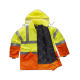 Parka combinada alta visibilidad con cintas reflectantes WORKTEAM C3716 Ref.WTC3716-AMARILLO AV/NARANJA AV