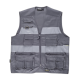 Chaleco tipo safari multibolsillos con 2 cintas reflectantes WORKTEAM S3107 Ref.WTS3107-GRIS