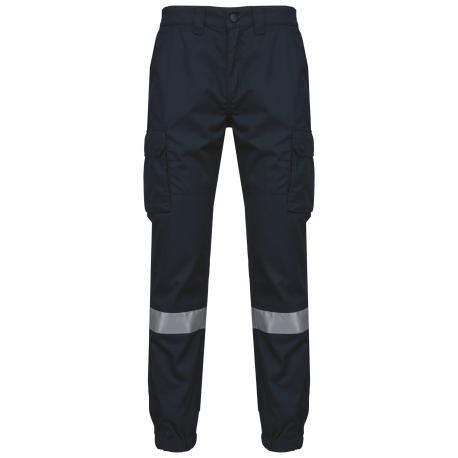 Pantalón cargo unisex con bajo elástico y tira reflectante