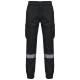 Pantalón cargo unisex con bajo elástico y tira reflectante Ref.TTWK712-NEGRO