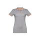 Polo slim fit para mujer Thc rome women Ref.PS30139-GRIS CLARO MATIZADO