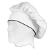 Gorro liso de cocina con velcro y vivo a contraste WORKTEAM M603 Ref.WTM603-BLANCO/NEGRO