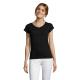 Camiseta de algodón para mujer Sol's Moon 150g/m2 Ref.MDS11388-NEGRO PROFUNDO