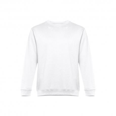 Sudadera blanca de cuello redondo unisex Blanco Delta