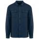 Sobrecamisa ecorresponsable efecto lavado de lino hombre Ref.TTNS516-AZUL MARINO LAVADO