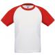 Camiseta baseball para niños con cuello redondo Ref.TTCGTK350-BLANCO ROJO