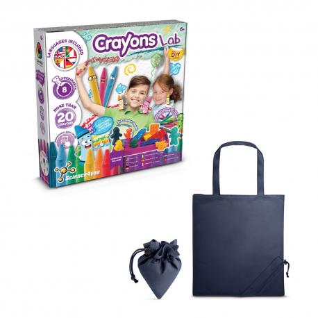 Juego educativo suministrado con una bolsa de regalo plegable de 190t Crayon factory kit ii