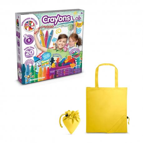 Juego educativo suministrado con una bolsa de regalo plegable de 190t Crayon factory kit ii