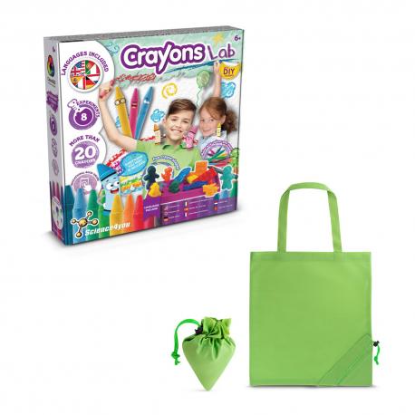 Juego educativo suministrado con una bolsa de regalo plegable de 190t Crayon factory kit ii