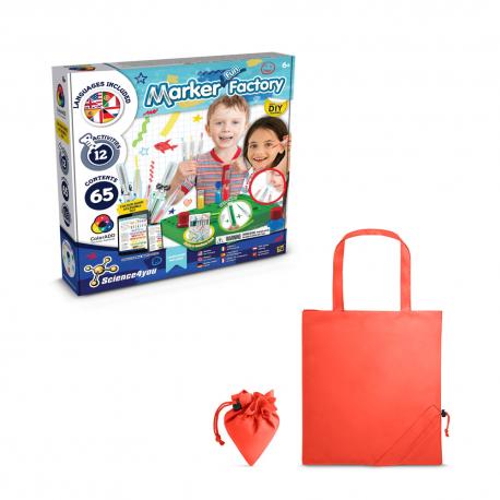 Kit educativo suministrado con una bolsa de regalo plegable de 190t Diy pen factory kit ii