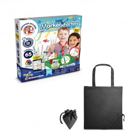 Kit educativo suministrado con una bolsa de regalo plegable de 190t Diy pen factory kit ii