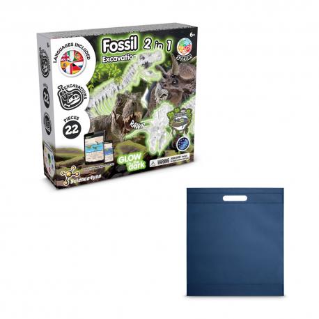 Juego educativo suministrado con una bolsa de regalo de non woven 80 gm² in 1 fossil excavation kit iv