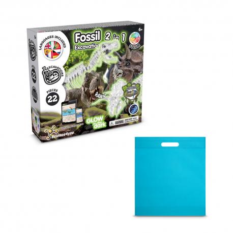 Juego educativo suministrado con una bolsa de regalo de non woven 80 gm² in 1 fossil excavation kit iv