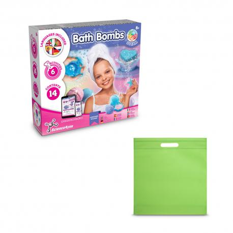 Juguete educativo suministrado con una bolsa de regalo de non woven 80 gm² Bath bombs kit iv