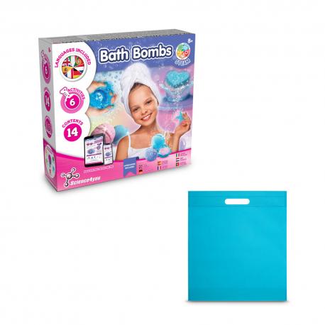 Juguete educativo suministrado con una bolsa de regalo de non woven 80 gm² Bath bombs kit iv