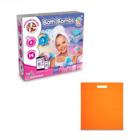 Juguete educativo suministrado con una bolsa de regalo de non woven 80 gm² Bath bombs kit iv