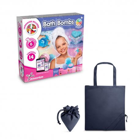 Juguete educativo suministrado con una bolsa de regalo plegable de 190t Bath bombs kit v