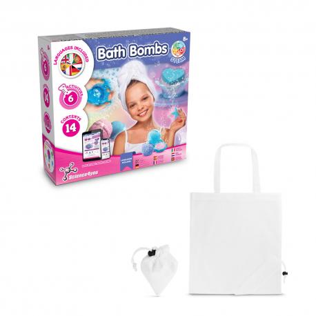 Juguete educativo suministrado con una bolsa de regalo plegable de 190t Bath bombs kit v