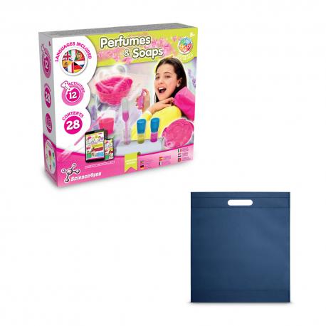 Juego educativo suministrado con una bolsa de regalo de non woven 80 gm² Perfume soap factory kit iv