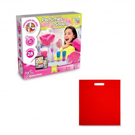 Juego educativo suministrado con una bolsa de regalo de non woven 80 gm² Perfume soap factory kit iv