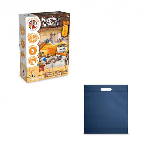 Juego educativo suministrado con una bolsa de regalo de non woven 80 gm² Ancient egypt excavation kit iv