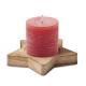 Porta velas de madera con vela de vainilla Lotus Ref.MDCX1481-ROJO 